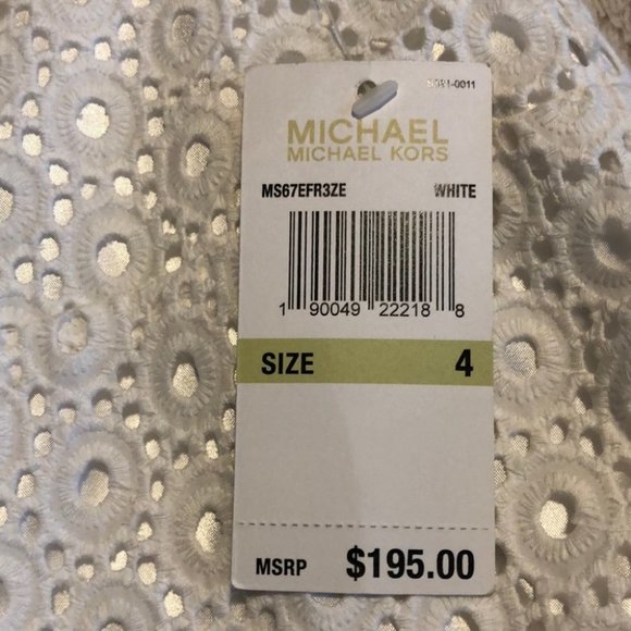 Michael Michael Kors White Lined Skirt Gold Zipper - Picture 4 of 10